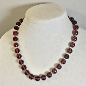 Chunky 20” Purple glass beaded necklace